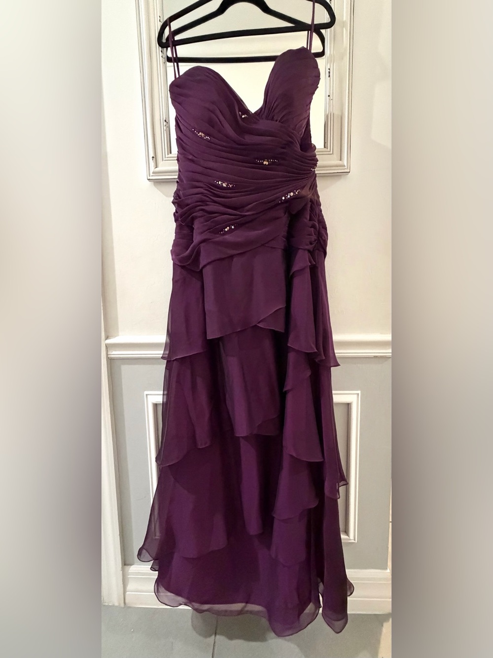 Val Stefani Elegant Layered Chiffon Evening Dress